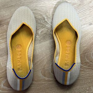 Rothy’s The Flat Dandelion Triple Stitch Washable Ballet Flats Womens Size 8 GUC